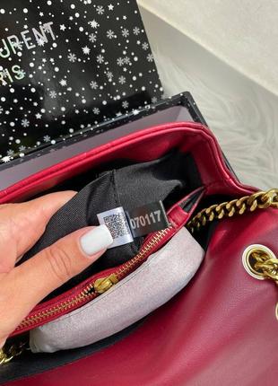 Сумка бордовая красная в стиле ysl yves saint laurent3 фото