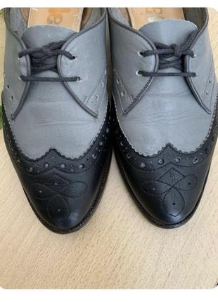 Туфли оксфорды серо-черного цвета размер 37 по стельке24см7 фото