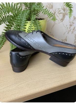 Туфли оксфорды серо-черного цвета размер 37 по стельке24см