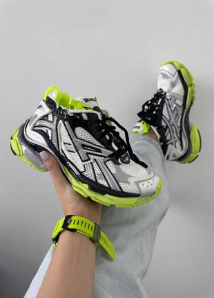 Кросівки жіночі в стилі balenciaga  runner trainer black / acid / silver premium