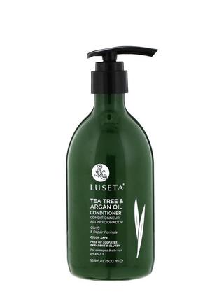Восстанавливающий кондиционер для жирных волос luseta tea tree & argan oil conditioner, 500 мл