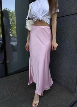 Довга персикова ніжна спідниця zara