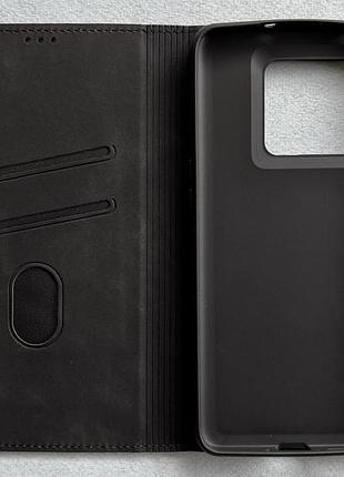 Oneplus 10t чехол-книжка чёрный, высококачественная искусственная кожа, слоты для кредитных карт