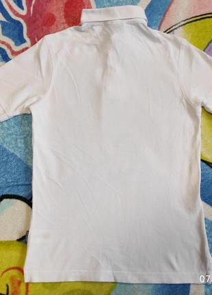 Белая, стильная,фирменная футболка,поло для мальчика 13-14 г.3 фото