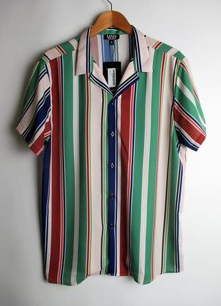 Шведка/рубашка boohooman - revere stripe shirt2 фото