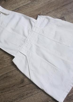 Американский белый сарафан джинсовый комбинезон с накладными карманами от cooperative2 фото