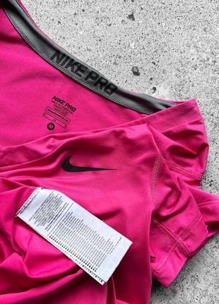 Nike pro women’s short sleeve sport pink t-shirt v-neck logo swoosh жіноча, спортивна футболка7 фото