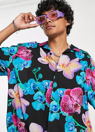 Шведка/рубашка asos - oversized boxi-fit floral shirt2 фото