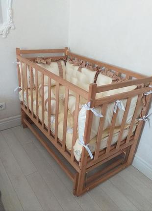 Дитяче ліжко з матрацом та бортиками