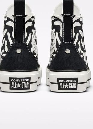 Converse all star lift a03713c кеды кроссовки принт зебра на платформе2 фото
