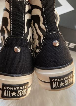 Converse all star lift a03713c кеды кроссовки принт зебра на платформе6 фото