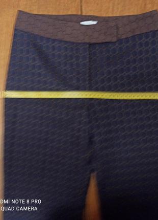 Жакардовые штаны из ацетата и стрейча  италия blukey p. xs, s, m пот 38 см***6 фото