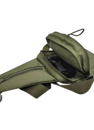 Сумка-кобура плечова, наплічна сумка для прихованого носіння пістолета "acropolis" спп-2 (олива)6 фото