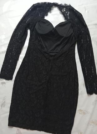 Розкішне чорне мереживне плаття "nly one" з відкритою спиною7 фото