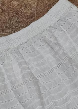 Новая белая батистовая юбка шитье подошва батал 566 фото