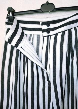 Літні кюлоти висока посадка спідниця-штани натуральні широкі штани палаццо5 фото