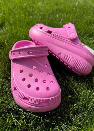 Детские кроксы сабо на платформе crocs classic cutie clog taffy pink розовые детские...