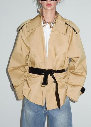 Вкорочений плащ тренч zara