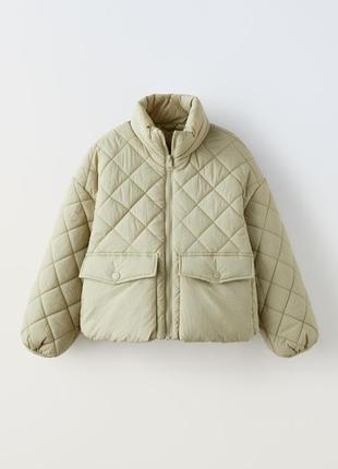 Стеганая куртка с карманами zara 6-7 лет (120см)