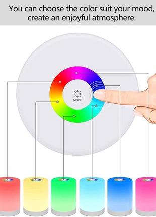 Портативний світлодіодний rgb нічник із сенсорним керуванням fedetkey