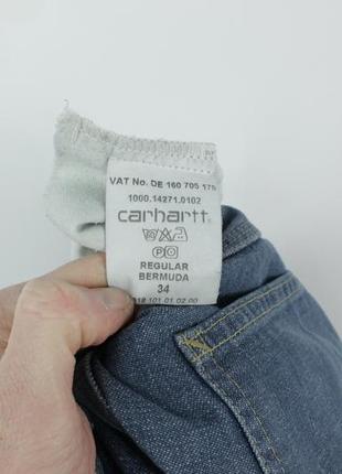 Вінтажні джинсові шорти carhartt regular bermuda denim shorts6 фото