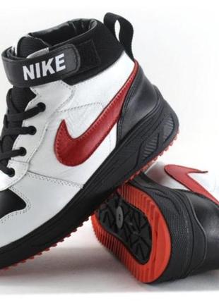 Зимові шкіряні кросівки nike, черевики найк на хутрі. унісекс. зимові