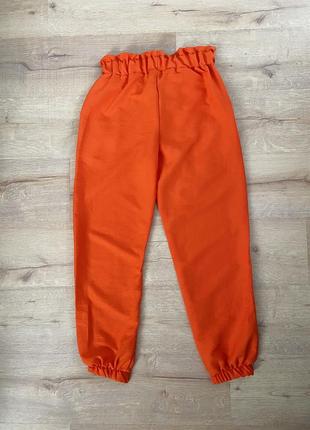 Штани вільного крою на резинці вільні легкі літні оранжеві m3 фото