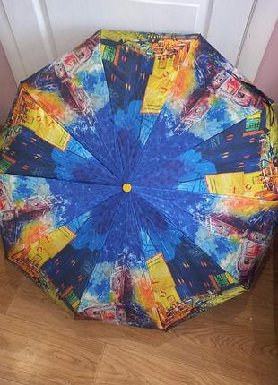 Зонт женский автомат принт кисточка на 9 спиц
