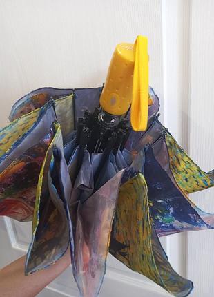 Зонт женский автомат принт кисточка на 9 спиц