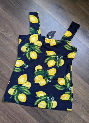 Эксклюзив! новая dorothy perkins майка футболка с принтом лимонов в размере м