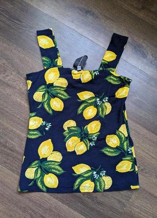 Эксклюзив! новая dorothy perkins майка футболка с принтом лимонов в размере м3 фото
