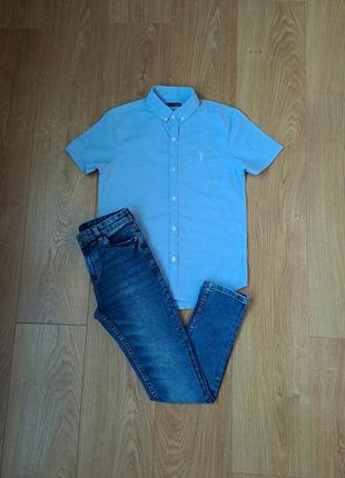 Летний набор для мальчика /летние джинсы/нарядная рубашка с коротким рукавом для мальчика