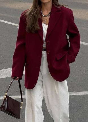 Пиджак жакет бордо марсала