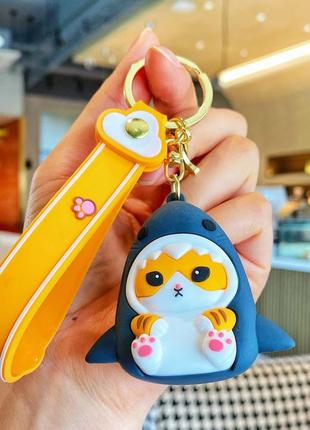 Брелок-іграшка милий котакула кіт акула на ключі, сумку, портфель, дитячий, жіночий, чоловічий прикраса
