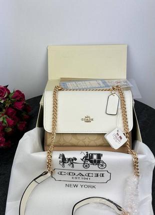 Женская кожаная сумка коач коуч coach mini klare