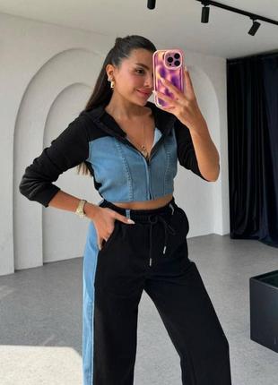 Костюм з джинсовими вставками