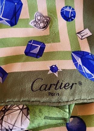 Оригинальный шелковый платок косынка cartier