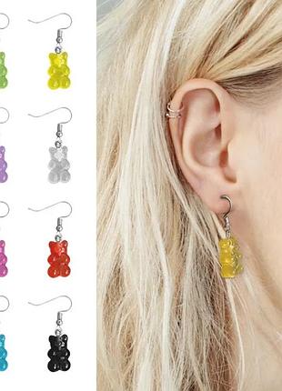 Серьги желейные медведи мармеладные мишки