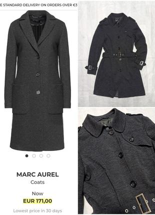 Короткий тренч трикотаж шерсть р.36/s marc aurel германия