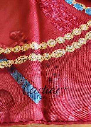 Оригинальный шелковый платок косынка cartier