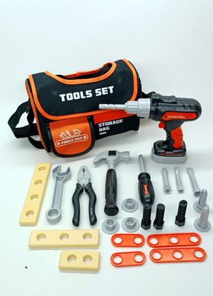 Набір інструментів shantou «tools set» із шуруповертом у сумці 778-74