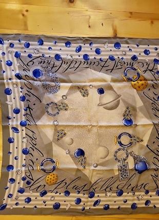 Оригинальный шелковый платок косынка cartier