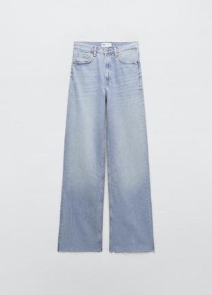 Прямые длинные джинсы zara с высокой посадкой/ wide leg/ full length6 фото