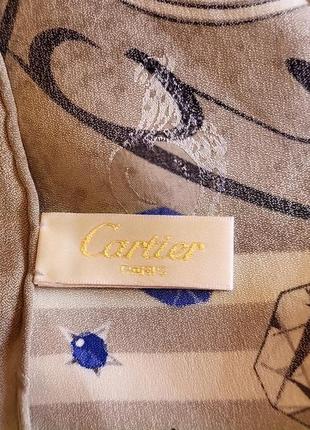 Оригинальный шелковый платок косынка cartier