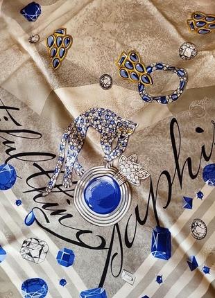 Оригинальный шелковый платок косынка cartier