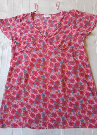 Primark cares подовжена блузка туніка квітковий принт віскоза р.44/xxl