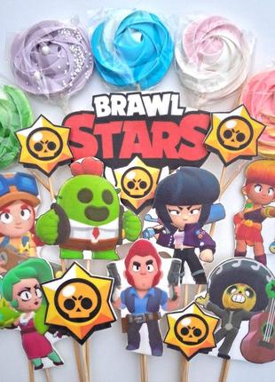Топперы на торт из мастики брал старс brawl stars