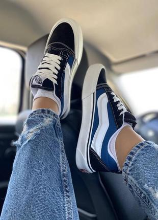 Жіночі кеди кросівки vens knu skool navy white
