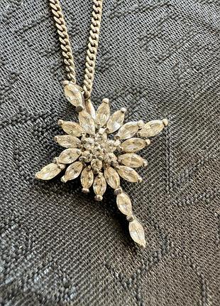 Цепочка с подвеской с камушками, 925 проба, серебро