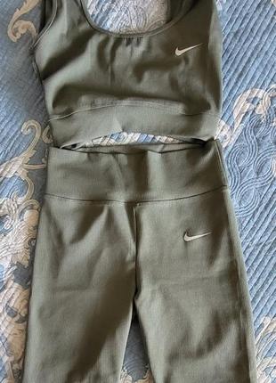 Велосипедки топ сет под nike хаки